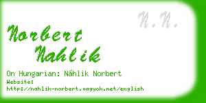 norbert nahlik business card